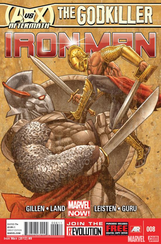 Iron Man #8 (2012) cover by Greg Land