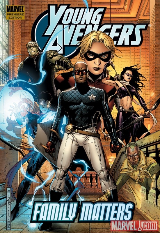 Image Featuring Hulkling, Patriot, Vision, Wiccan, Young Avengers, Hawkeye (Kate Bishop)