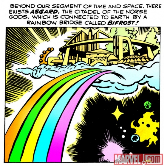 Asgard's first appearance in a Marvel comic