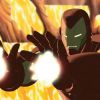 Iron Man releasing gauntlet blasts