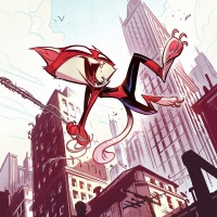 Spider-Cat preview art by Dave Guertin and Greg Baldwin of CreatureBox