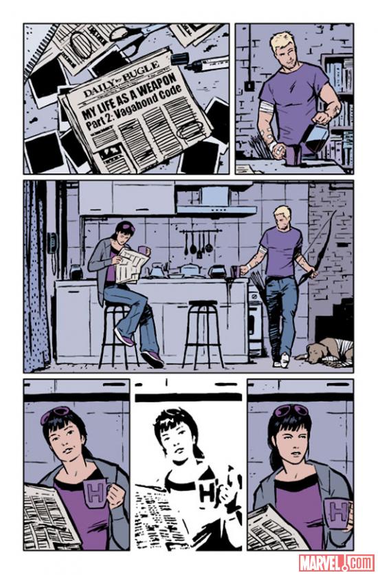Hawkeye #2 preview art by David Aja