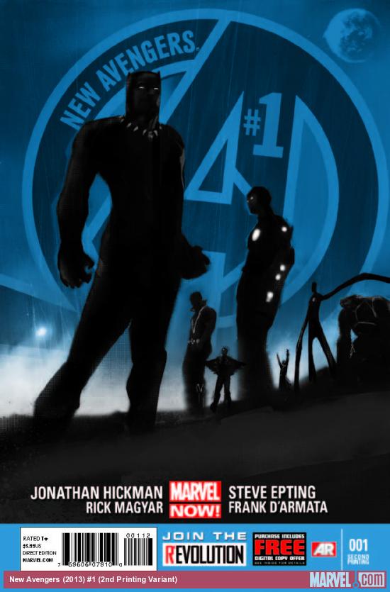 NEW AVENGERS 1 2ND PRINTING VARIANT (NOW, WITH DIGITAL CODE)