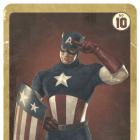The front of Captain America trading card #10 from the Marvel Cinematic Universe