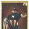 The front of Captain America trading card #10 from the Marvel Cinematic Universe