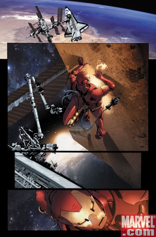 INVINCIBLE IRON MAN #1 interior art by Salvador Larroca