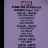 Marvel signing schedule