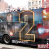 Bus covered with Iron Man 2 signage in New York City