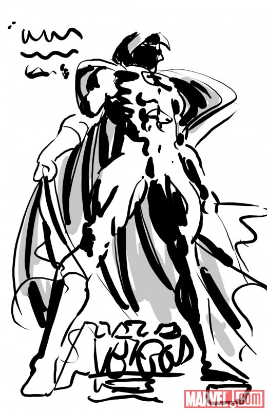 Moon Knight preliminary promo sketch by Mike Deodato