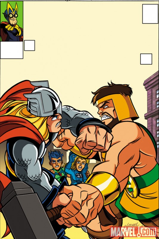 AVENGERS #5 SUPER HERO SQUAD VARIANT cover by Leonel Castellani