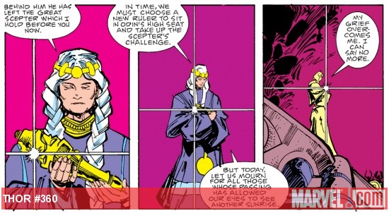 Frigga addresses her subjects
