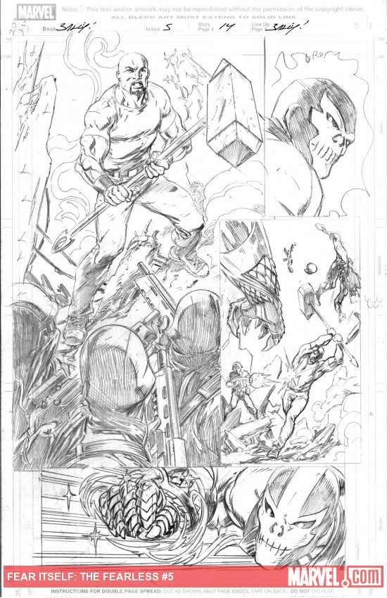 Fear Itself: The Fearless #5 preview pencils by Mark Bagley