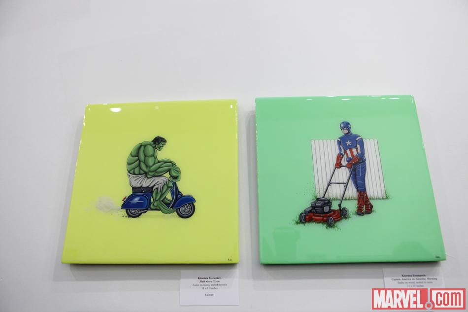 Avengers-inspired art at Gallery1988 in Los Angeles