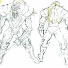 Pencil art of Omega Red from the Wolverine anime