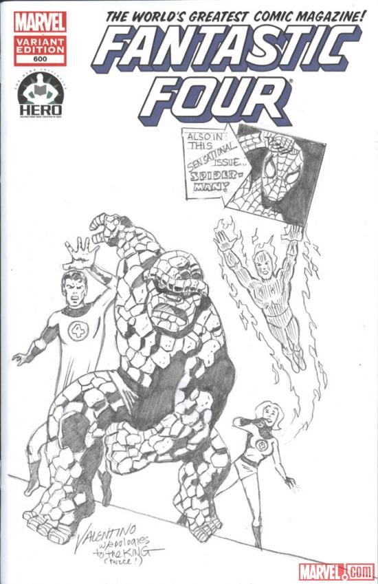 Fantastic Four #600 Hero Initiative variant cover by Jim Valentino