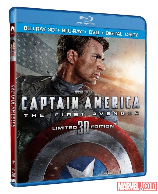 Captain America: The First Avenger Blu-ray 3D Three-Disc Combo Pack box art
