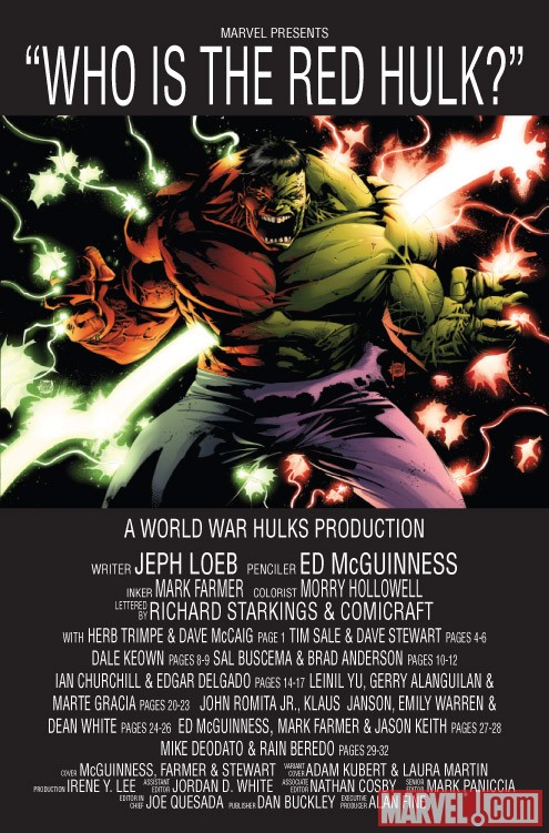 HULK #23 credits page