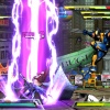 Screenshot of Ryu vs. Wolverine and Dante in Shadow Mode in Marvel vs. Capcom 3