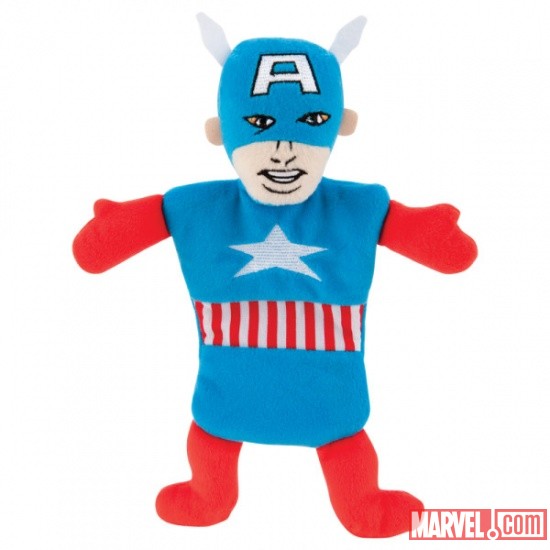 Captain America Flat Dog Toy w/ Crinkle by Fetch available at PetSmart
