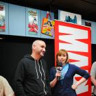 The Watcher's Lorraine Cink and Axel Alonso at Avengers Vs X-Men Release Party at Midtown Comics