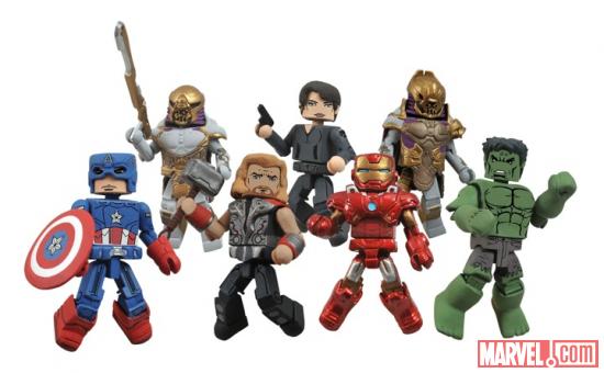 Captain America, Thor, Iron Man, Hulk, and Maria Hill minimates from Diamond Select Toys