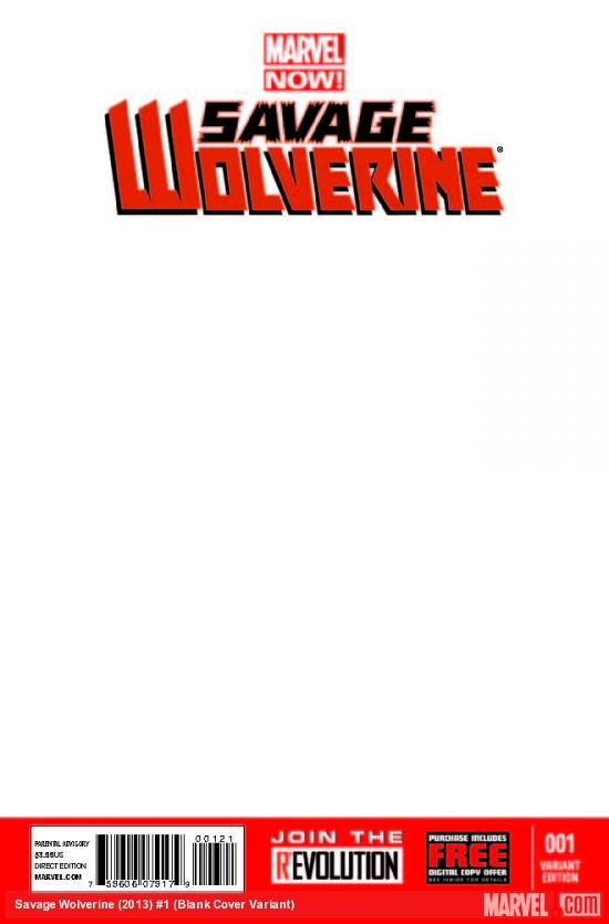 Savage Wolverine (2013) #1 (BLANK COVER VARIANT)