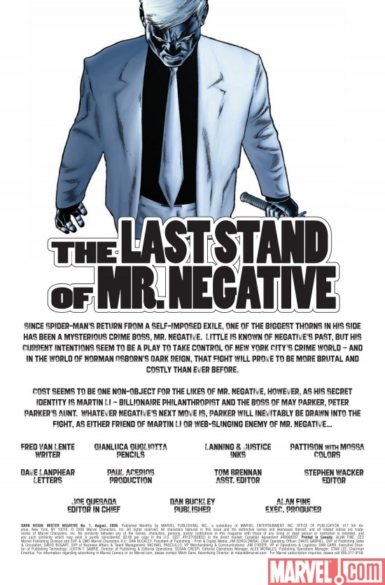 DARK REIGN: MISTER NEGATIVE #1, Page 1