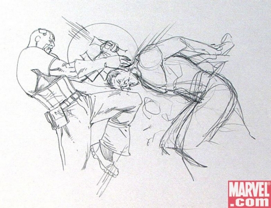 Cap gives The Punisher a knee to the face