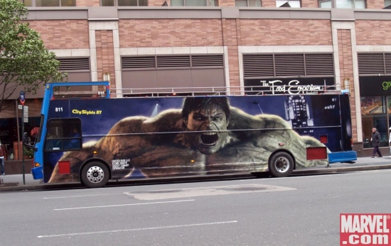 The Hulk Bus takes on passengers
