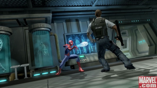 Spider-Man Webs A Security Guard