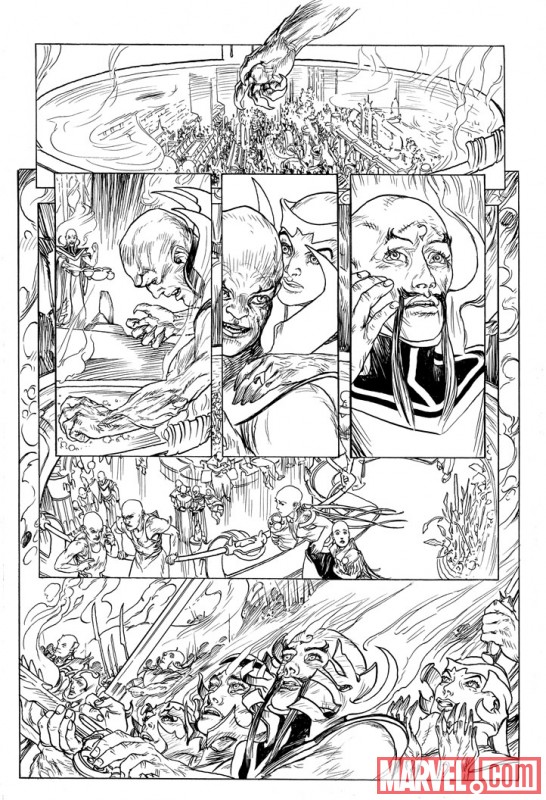 CHAOS WAR: CHAOS KING #1 black and white preview art by Michael Kaluta 3