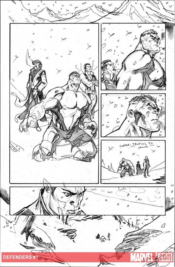 Defenders (2011) #1 pencil art by Terry Dodson