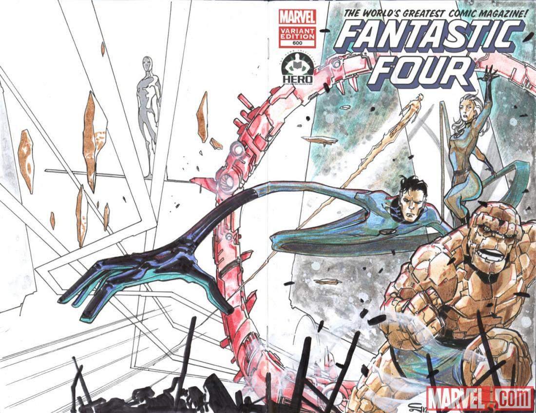 Fantastic Four #600 Hero Initiative variant cover by Carmine Di Gianclomerieo