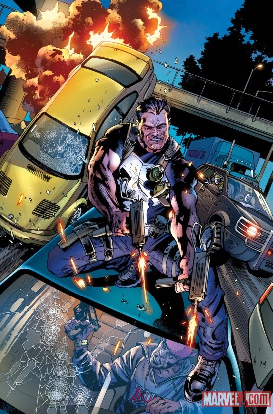 The Punisher #2 cover by Bryan Hitch