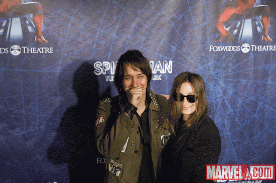 The Strokes' Julian Casablancas and guest at the Spider-Man: Turn Off the Dark Premiere