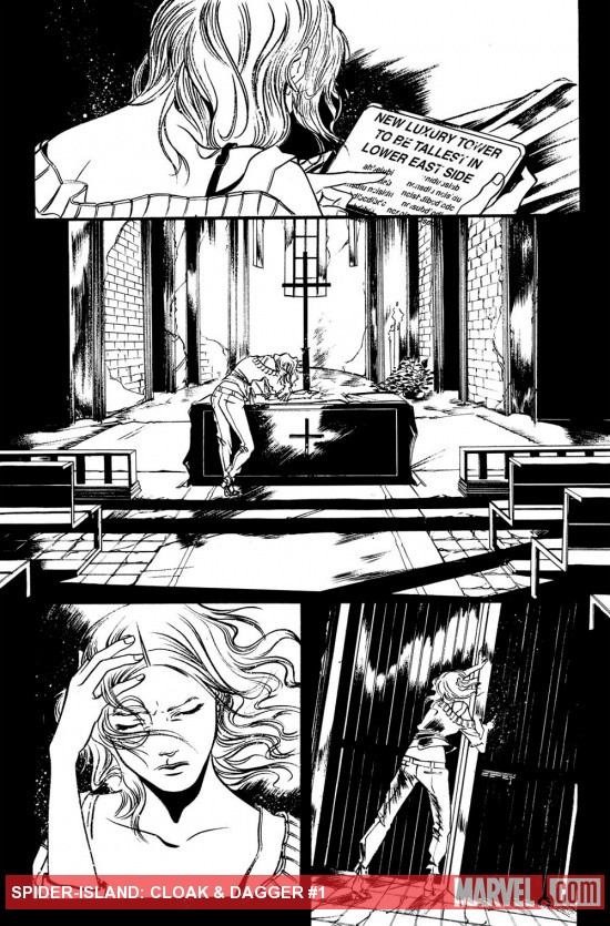 Spider-Island: Cloak & Dagger #1 preview inks by Emma Rios