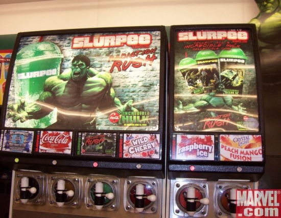Incredible Hulk display over soda fountain