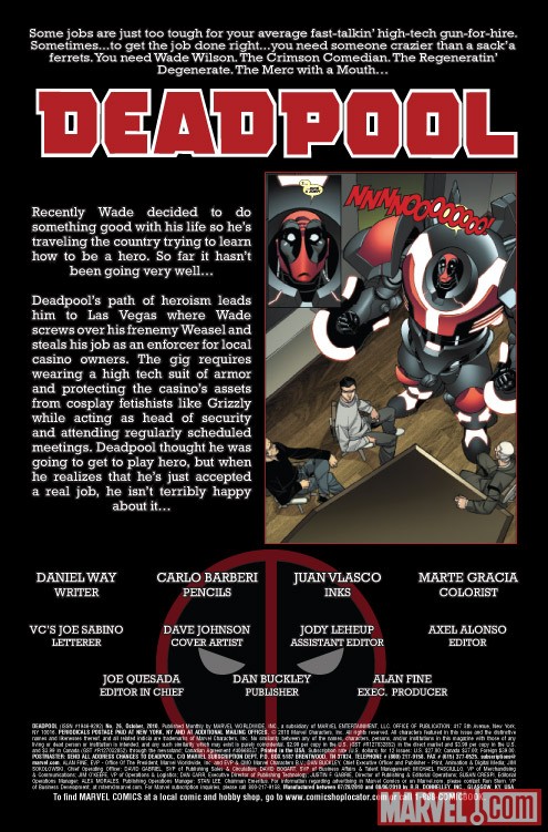 Deadpool #26 recap page