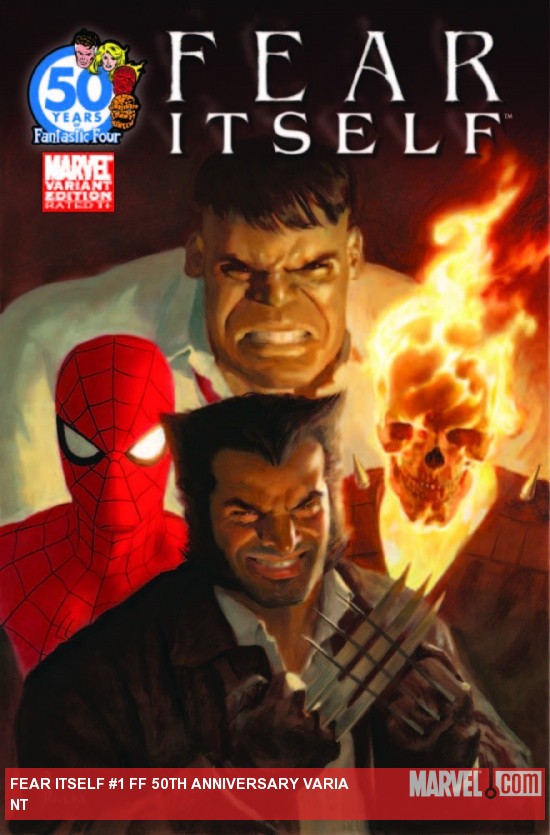 Fear Itself #1 FF Anniversary variant cover by Paolo Rivera
