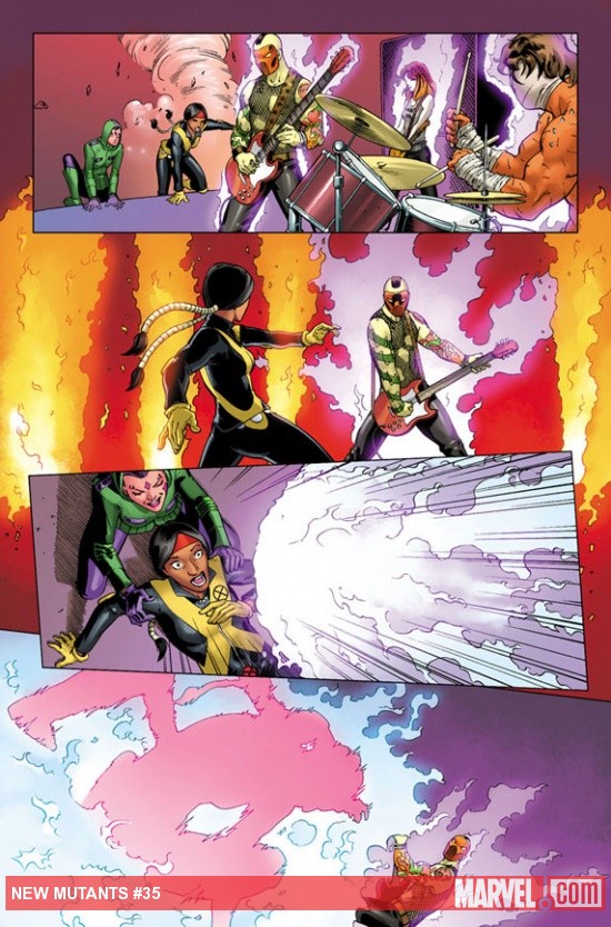 New Mutants (2009) #35 preview art by David Lopez