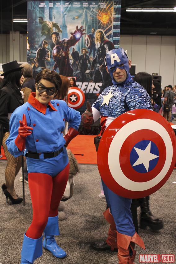 Bucky and Captain America cosplayers at Wondercon 2012