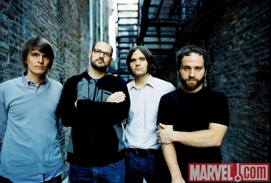 Death Cab For Cutie, Nick Harmer on the far right (photo by Ryan Russell)