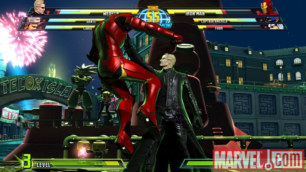 Wesker vs. Iron Man in Marvel vs. Capcom 3
