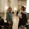 Director Joss Whedon and Tom Hiddleston (Loki) on set of Marvel's The Avengers