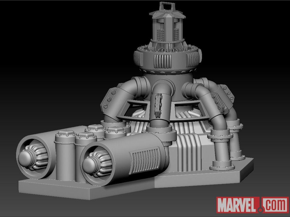 Model of Marvel Select First Avenger Red Skull's Base Accessory From Diamond Select Toys