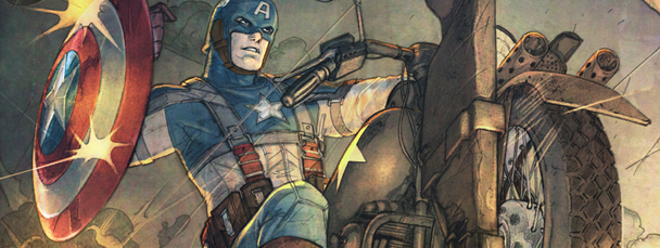 Captain America Rides Harley-Davidson