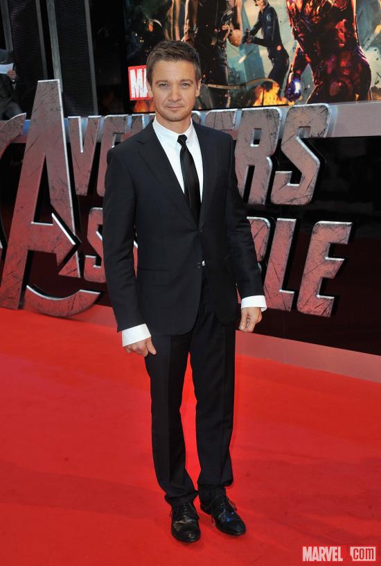 Jeremy Renner at the London premiere of "Marvel's The Avengers"