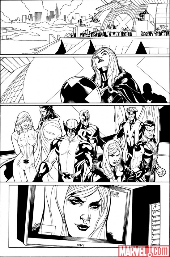 UNCANNY X-MEN #513 black and white preview art by Terry Dodson
