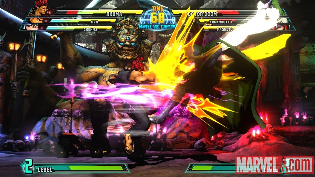 Marvel vs. Capcom 3 screenshot: Akuma vs. Doctor Doom