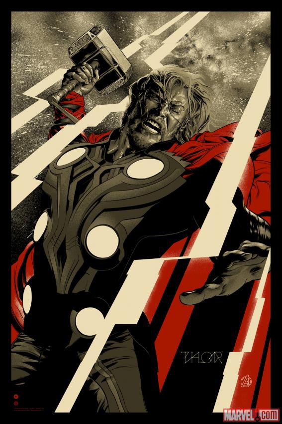 Marvel’s The Avengers Thor poster by Martin Ansin for Mondo